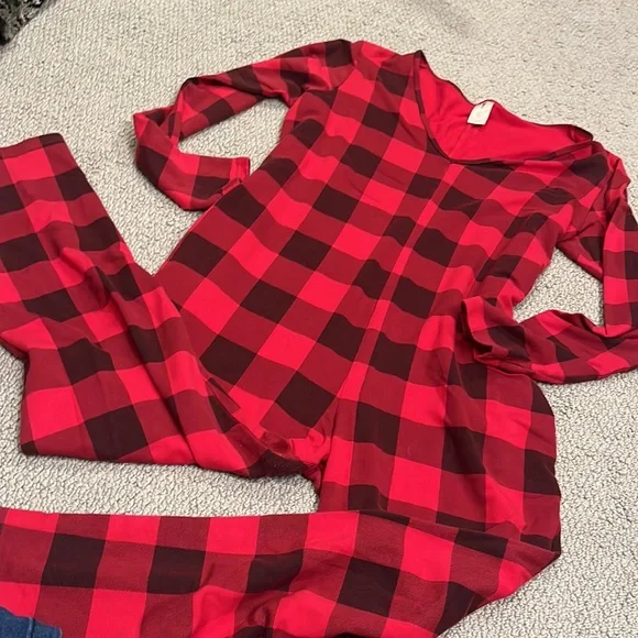 smash tess plaid jumpsuit L - Picture 2 of 4